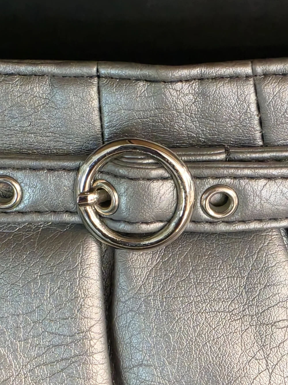 Neiman Marcus Metallic Silver Pleated Wristlet Clutch